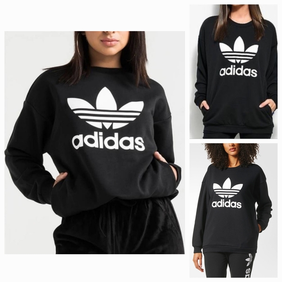 adidas Originals Tops - Adidas Originals Essential Trefoil Pockets Sweatshirt Crewneck